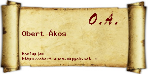 Obert Ákos névjegykártya
