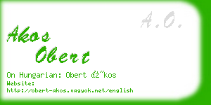 akos obert business card